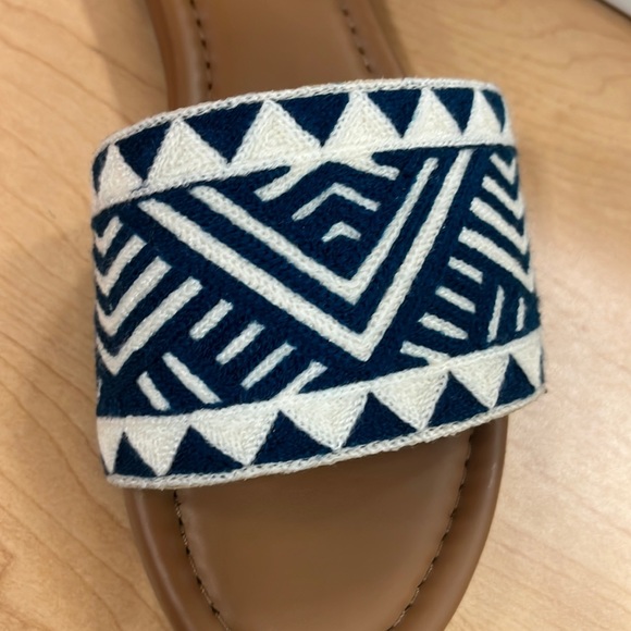 haute hippie Blue Aztec Embro Slide Sandals - Picture 3 of 10